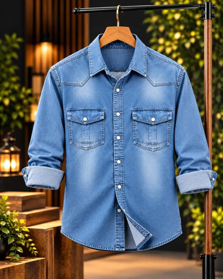 Stylish Denim Shirt - Details 1